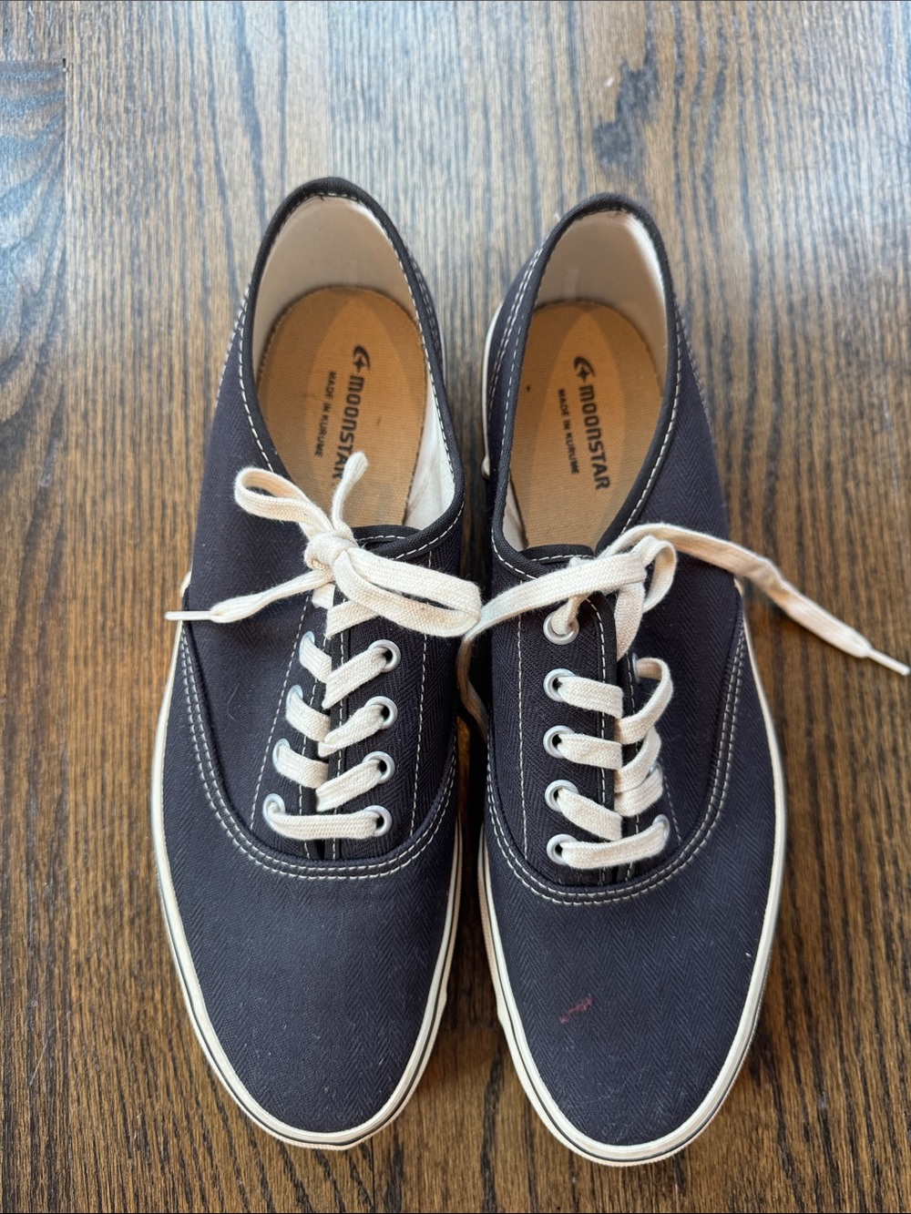 Moonstar x Buck Mason Navy Canvas Low-Top Sneakers